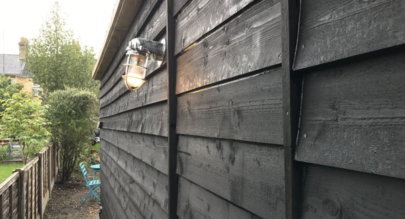 A photo of a shed light installed by NRG Electrical in Bedford