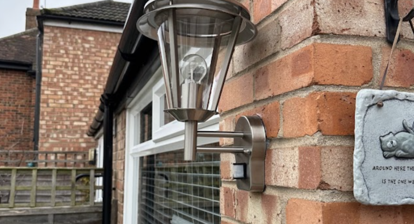Outdoor Light Installed by NRG Electrical in Ampthill
